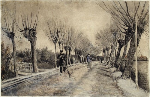 Road in Etten, 1881, chalk, pencil, pastel, watercolor